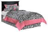 Maribel Twin Panel Headboard Bed with Mirrored Dresser, Chest and 2 Nightstands in Black from Ashley - Luna Furniture