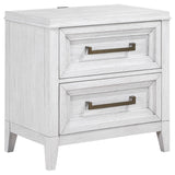 Marielle 2-drawer Nightstand Bedside Table Distressed White from Coaster - Luna Furniture