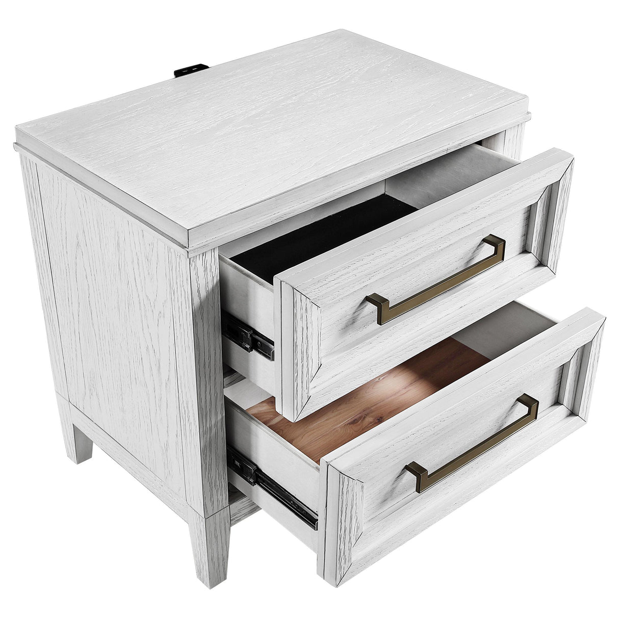 Marielle 2-drawer Nightstand Bedside Table Distressed White from Coaster - Luna Furniture