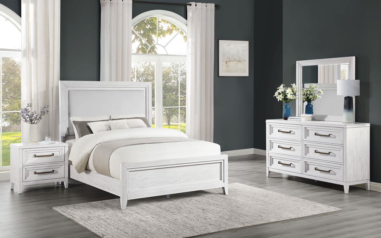 Marielle Distressed White 4-Piece California King Bedroom Set from Coaster - Luna Furniture