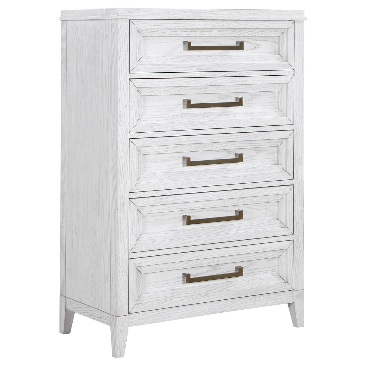 Marielle 5-drawer Bedroom Chest Distressed White from Coaster - Luna Furniture