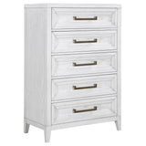 Marielle 5-drawer Bedroom Chest Distressed White from Coaster - Luna Furniture