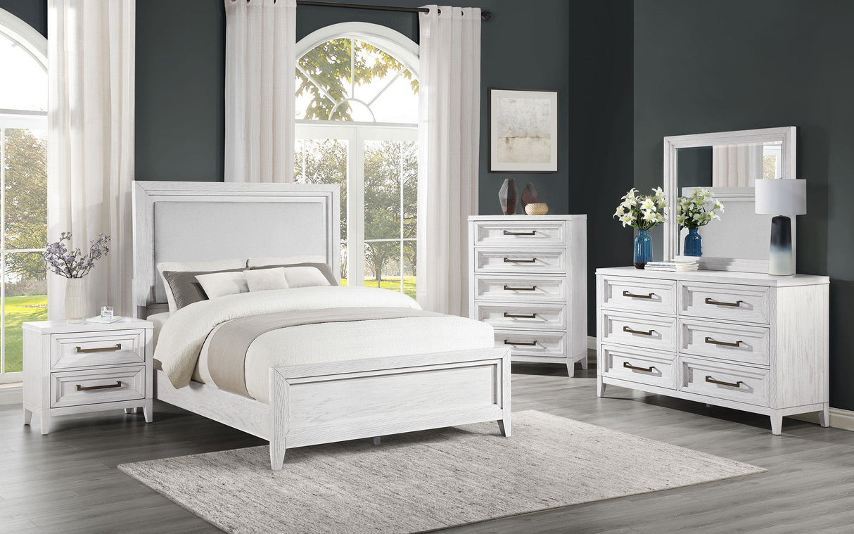 Marielle 5-drawer Bedroom Chest Distressed White from Coaster - Luna Furniture