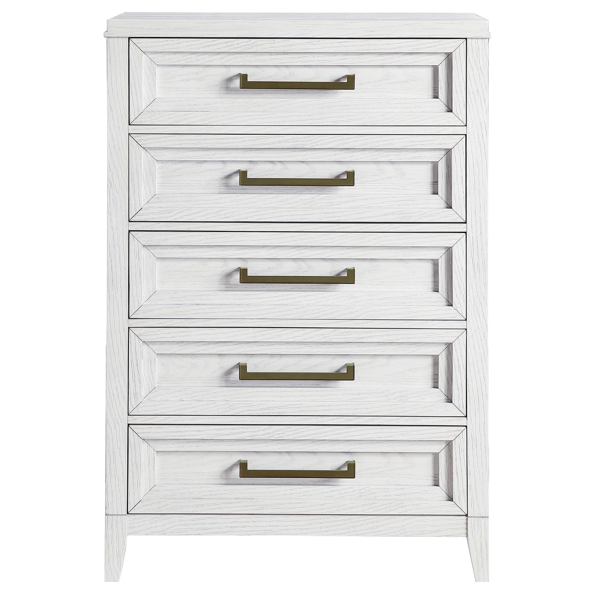 Marielle 5-drawer Bedroom Chest Distressed White from Coaster - Luna Furniture