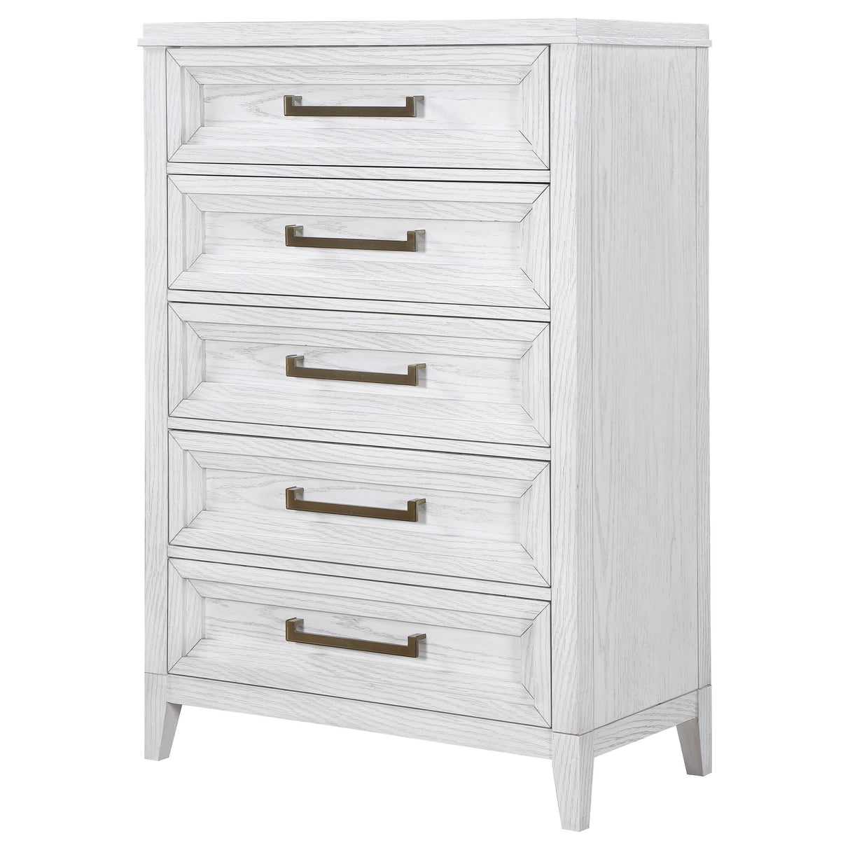 Marielle 5-drawer Bedroom Chest Distressed White from Coaster - Luna Furniture