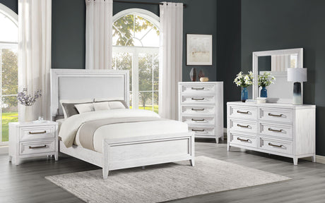 Marielle Distressed White 5-Piece California King Bedroom Set from Coaster - Luna Furniture