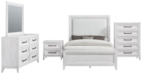 Marielle Distressed White 5-Piece Eastern King Bedroom Set from Coaster - Luna Furniture