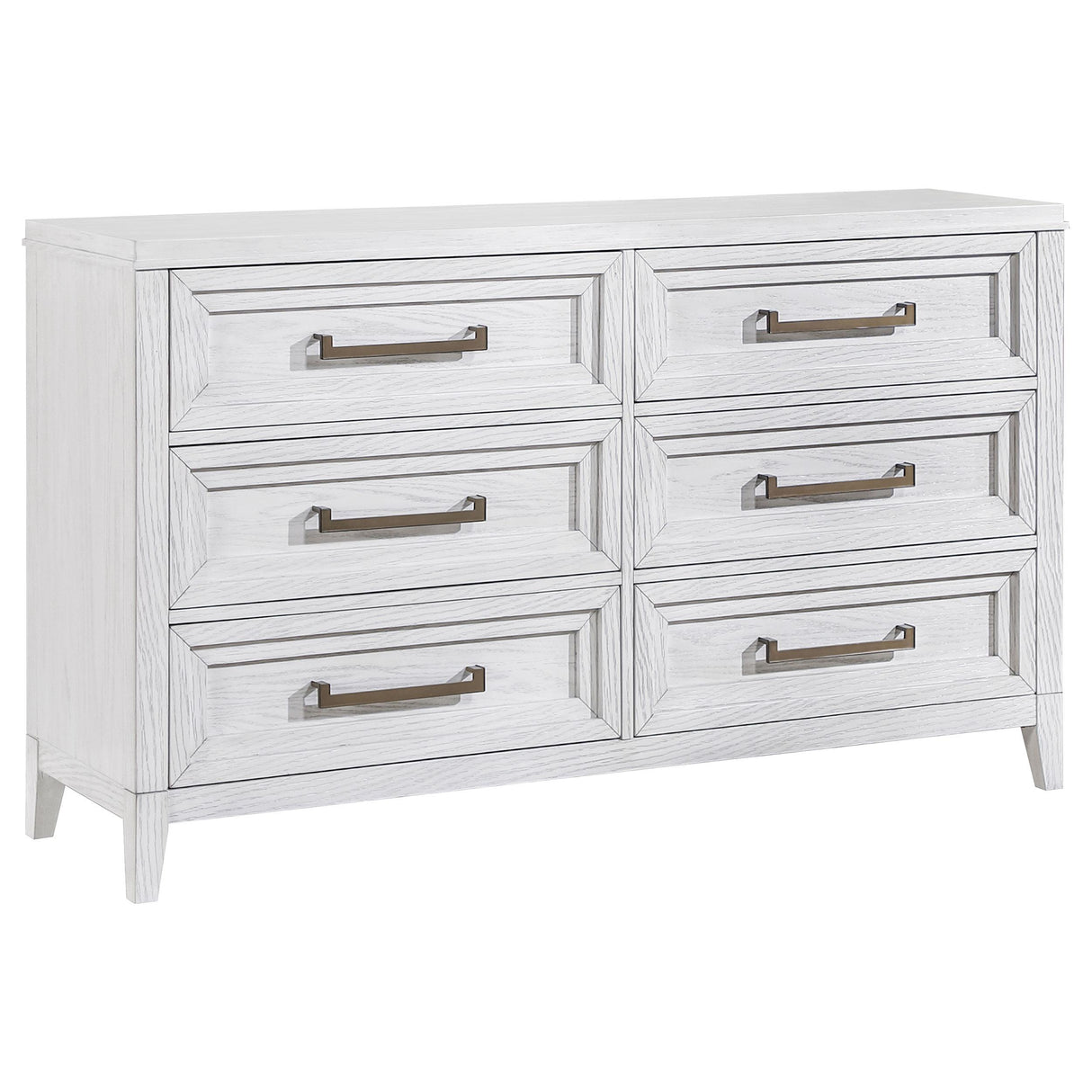 Marielle 6-drawer Bedroom Dresser Distressed White from Coaster - Luna Furniture