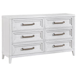 Marielle 6-drawer Bedroom Dresser Distressed White from Coaster - Luna Furniture