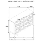 Marielle 6-drawer Bedroom Dresser Distressed White from Coaster - Luna Furniture