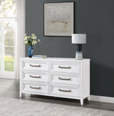 Marielle 6-drawer Bedroom Dresser Distressed White from Coaster - Luna Furniture