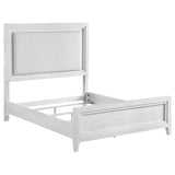 Marielle California King LED Panel Bed Distressed White from Coaster - Luna Furniture