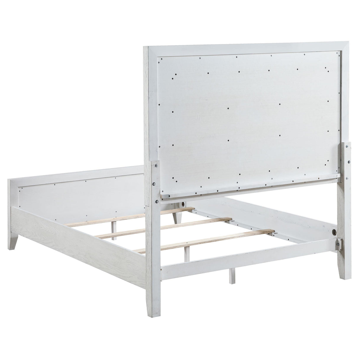 Marielle California King LED Panel Bed Distressed White from Coaster - Luna Furniture