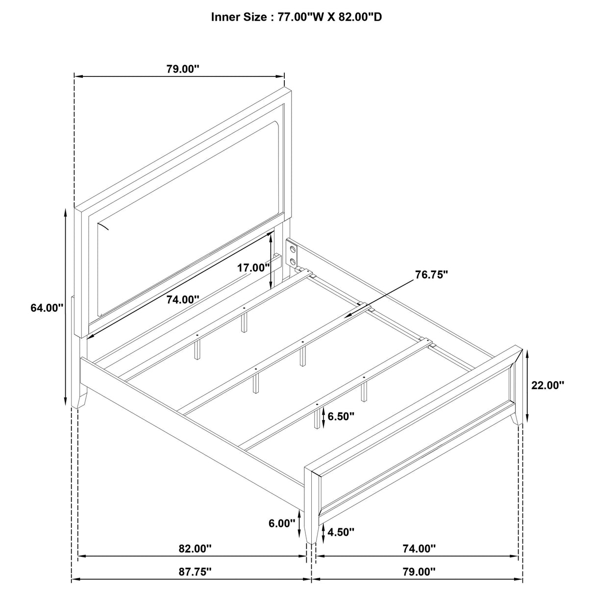 Marielle Eastern King LED Panel Bed Distressed White from Coaster - Luna Furniture