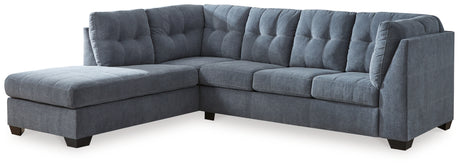 Marleton 2-Piece Sectional with Ottoman in Denim - PKG015806