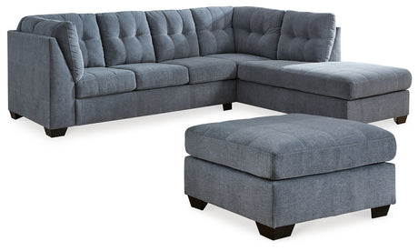 Marleton 2-Piece Sectional with Ottoman in Denim - PKG015807