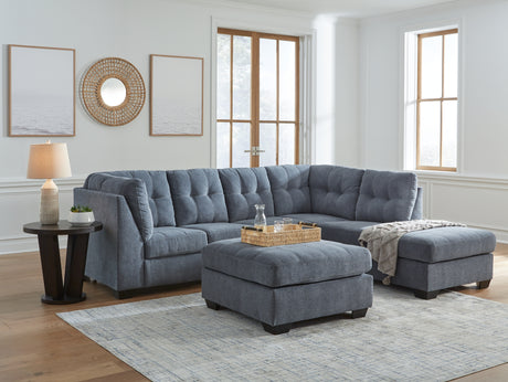 Marleton 2-Piece Sectional with Ottoman in Denim - PKG015807