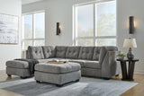 Marleton 2-Piece Sectional with Ottoman in Gray - PKG015810