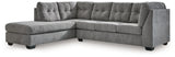 Marleton 2-Piece Sectional with Ottoman in Gray - PKG015810