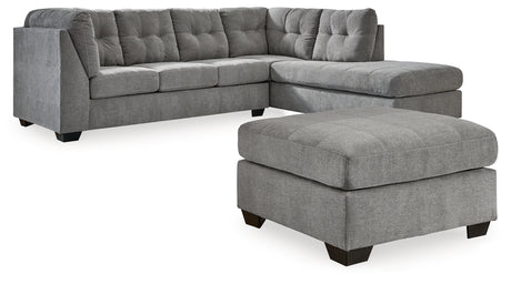 Marleton 2-Piece Sectional with Ottoman in Gray - PKG015811