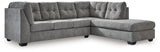 Marleton 2-Piece Sectional with Ottoman in Gray - PKG015811