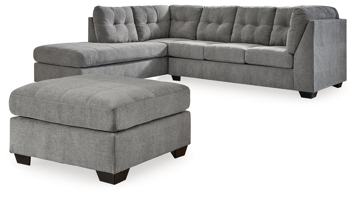 Marleton 2-Piece Sleeper Sectional with Ottoman in Gray - PKG015812