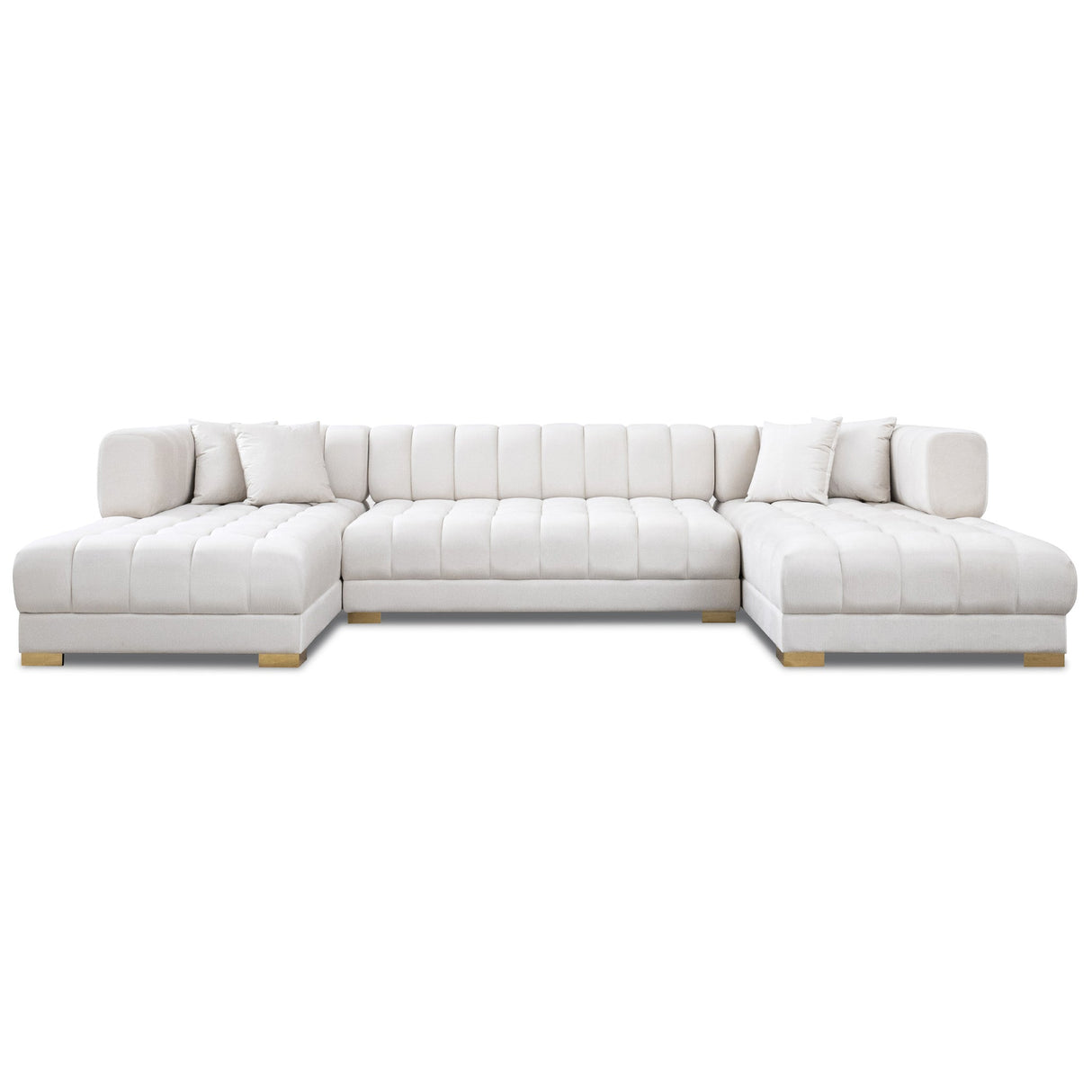 Marlow Ivory Velvet U Shape Corner Sofa - CSC03001002