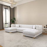 Marlow Ivory Velvet U Shape Corner Sofa - CSC03001002