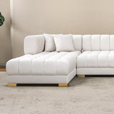 Marlow Ivory Velvet U Shape Corner Sofa - CSC03001002