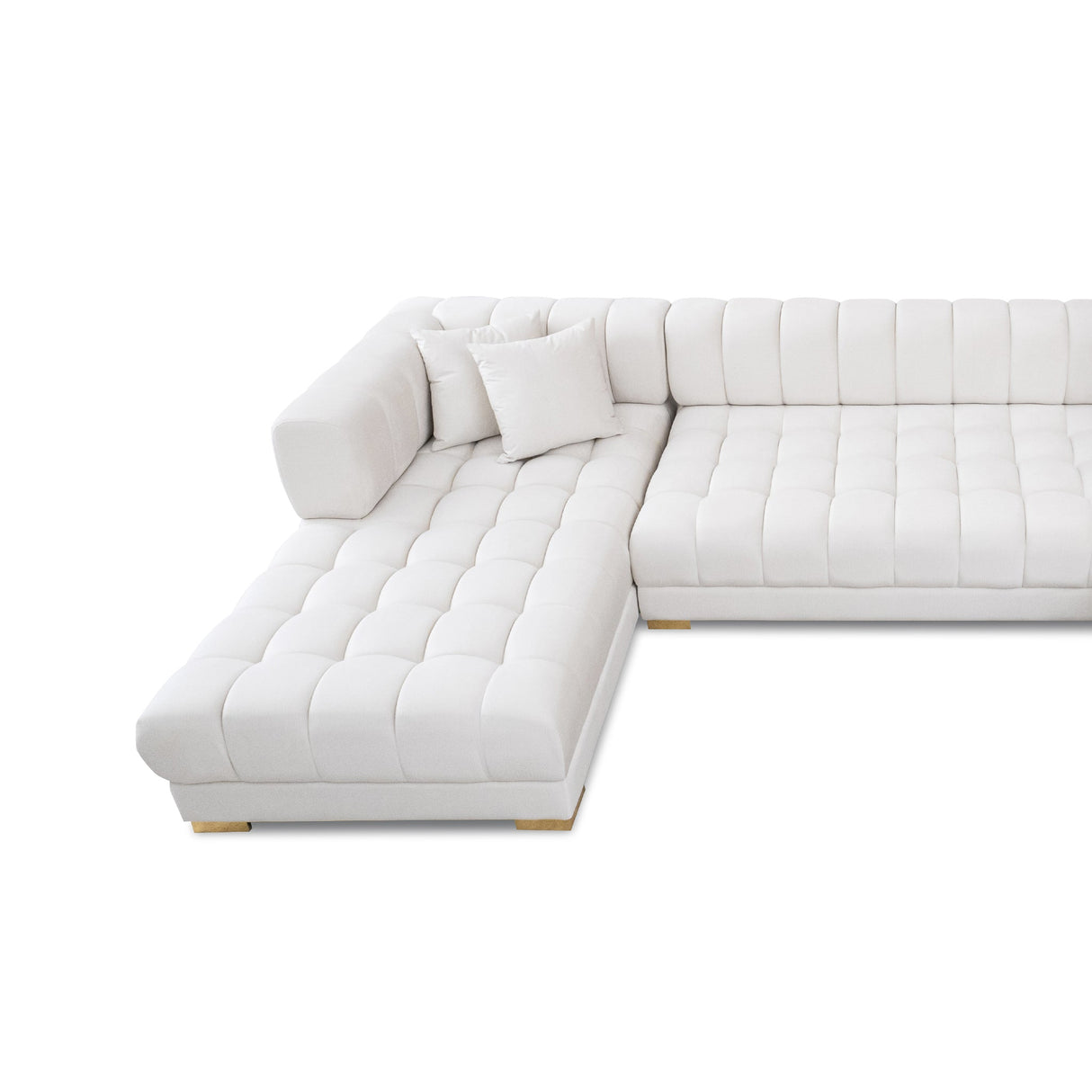 Marlow Ivory Velvet U Shape Corner Sofa - CSC03001002