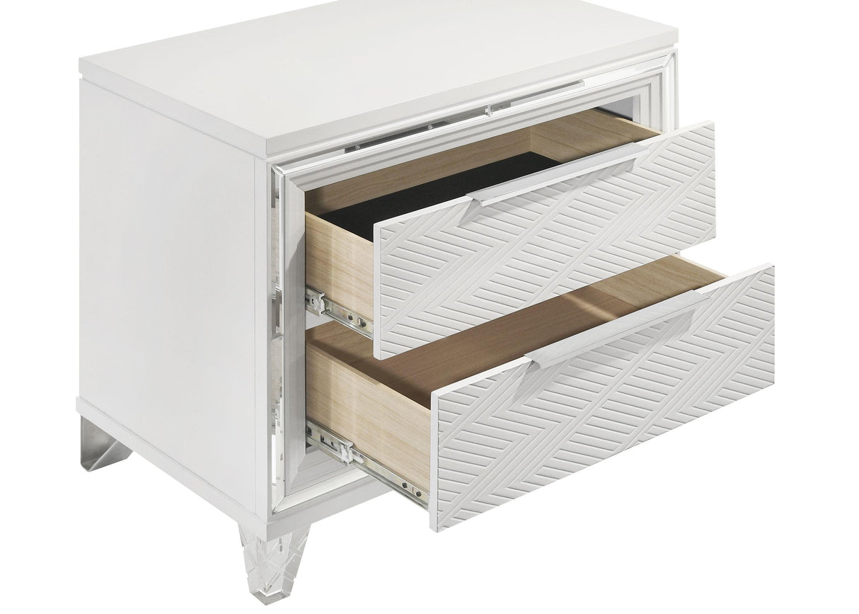 Marmore 2-drawer Nightstand Bedside Table White from Coaster - Luna Furniture