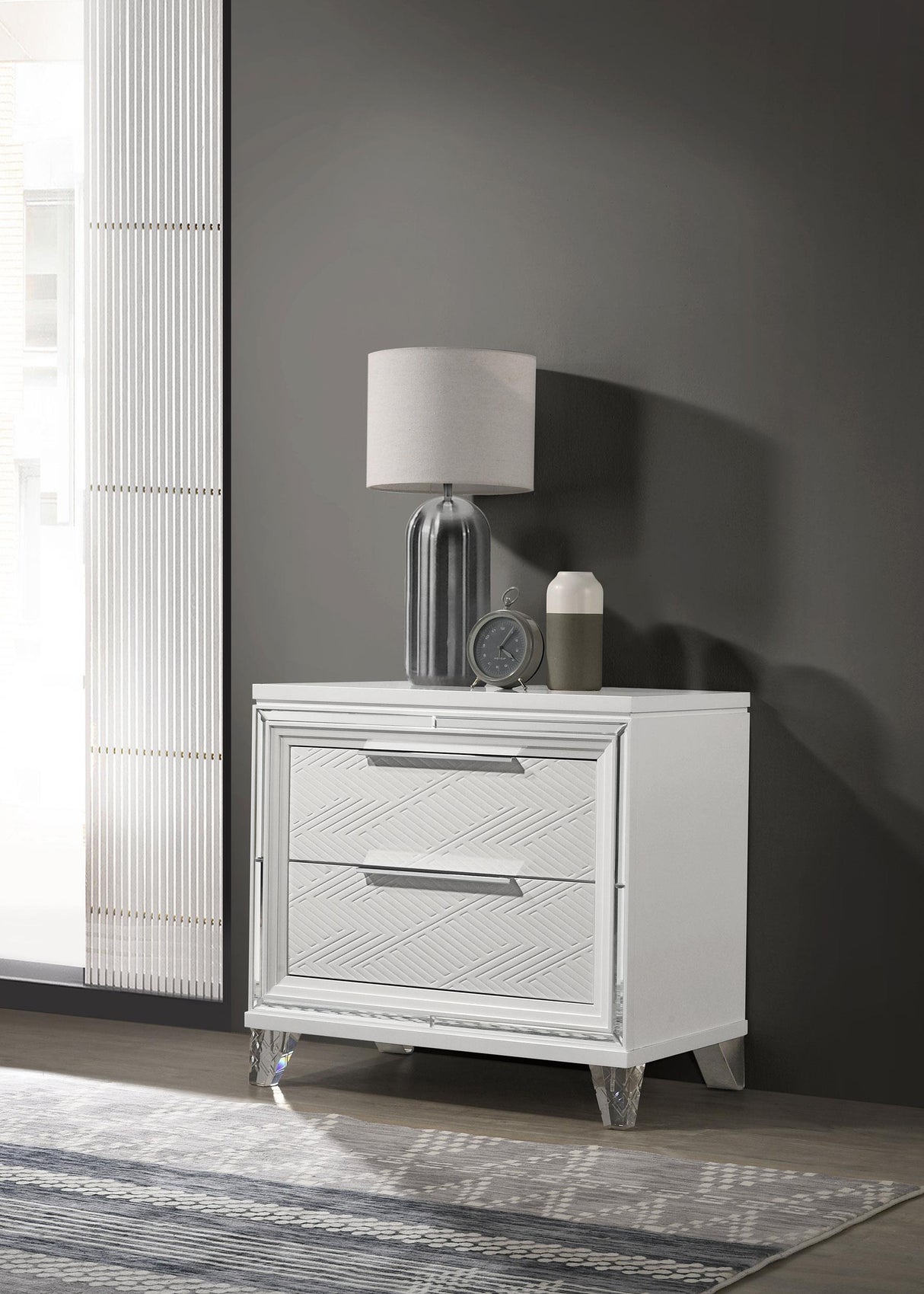 Marmore 2-drawer Nightstand Bedside Table White from Coaster - Luna Furniture