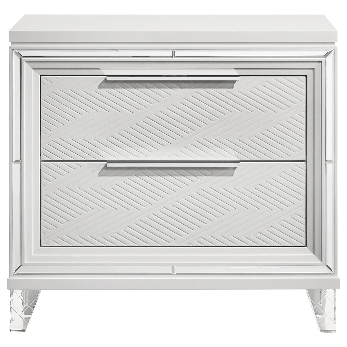 Marmore 2-drawer Nightstand Bedside Table White from Coaster - Luna Furniture