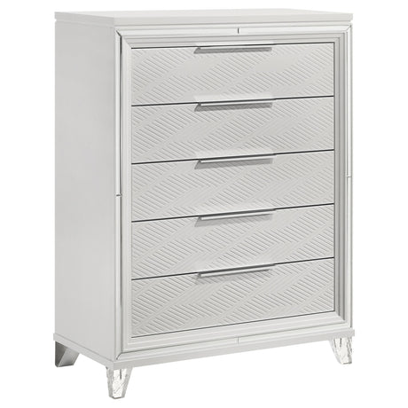 Marmore 5-drawer Bedroom Chest of Drawers White from Coaster - Luna Furniture