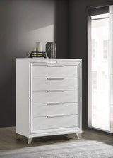 Marmore 5-drawer Bedroom Chest of Drawers White from Coaster - Luna Furniture