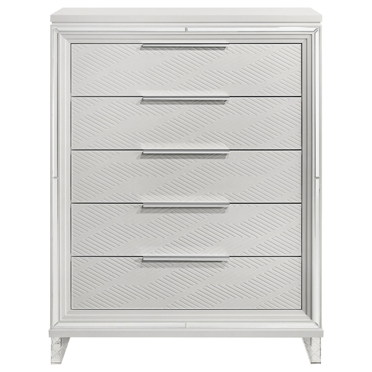 Marmore 5-drawer Bedroom Chest of Drawers White from Coaster - Luna Furniture