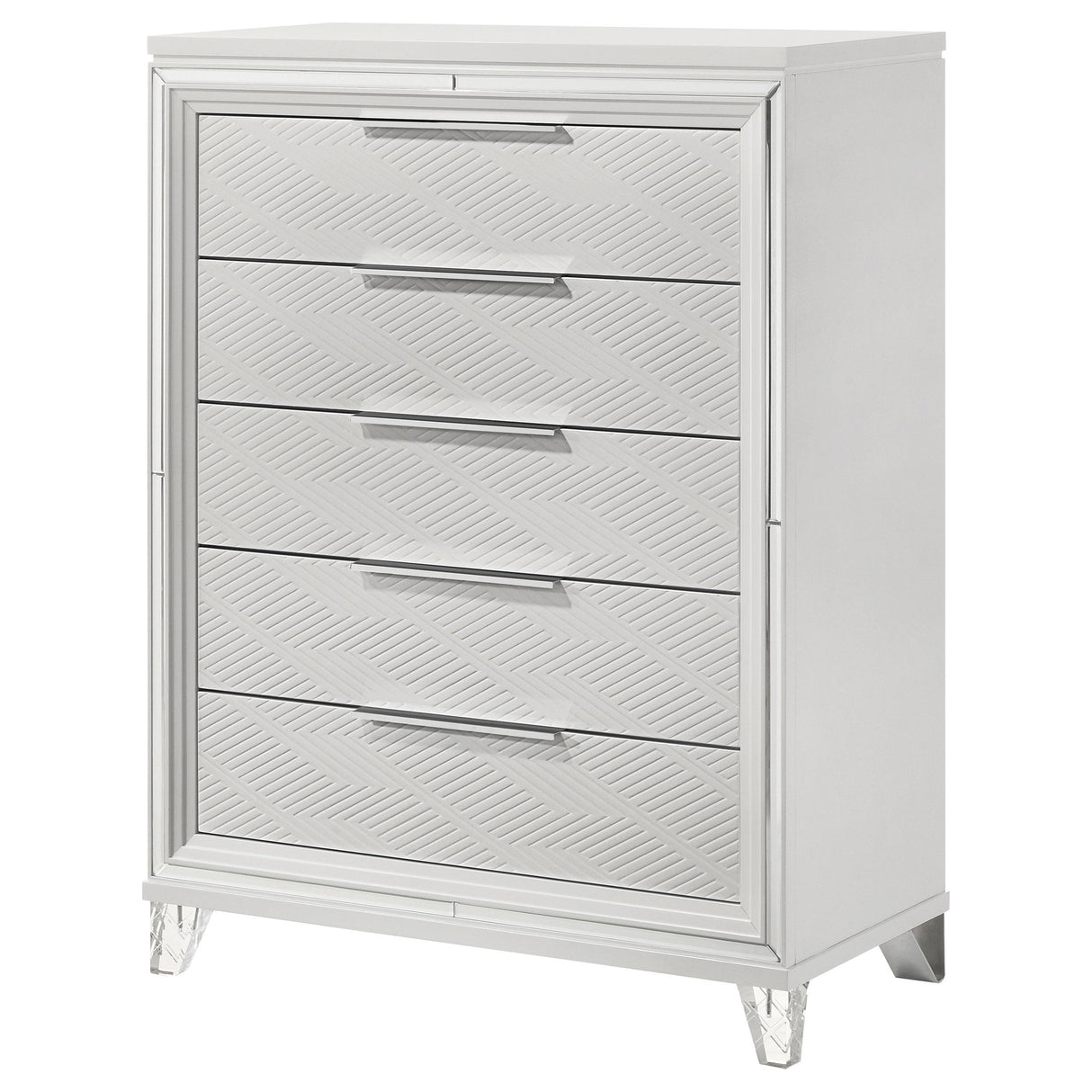 Marmore 5-drawer Bedroom Chest of Drawers White from Coaster - Luna Furniture