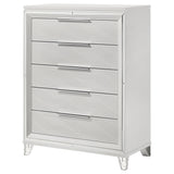 Marmore 5-drawer Bedroom Chest of Drawers White from Coaster - Luna Furniture