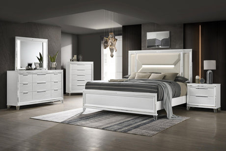 Marmore White 5-Piece Eastern King Bedroom Set from Coaster - Luna Furniture