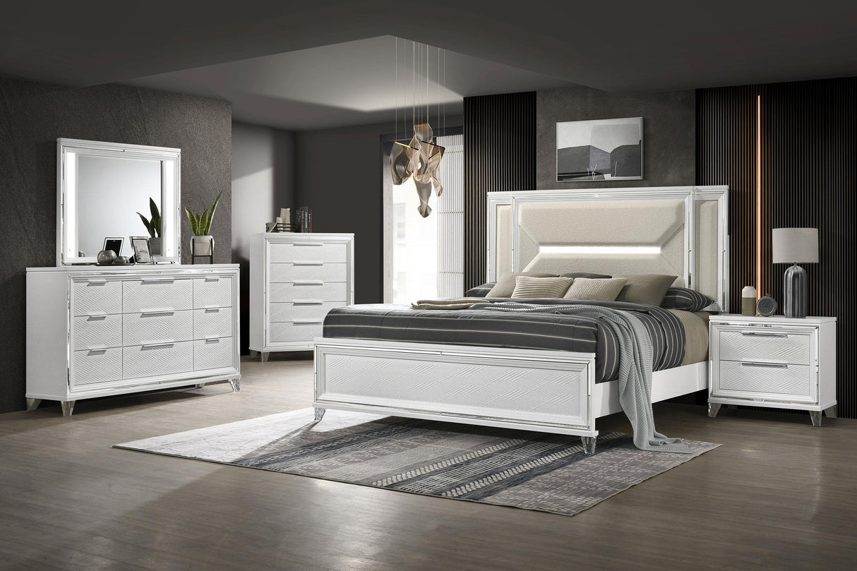 Marmore White 5-Piece Queen Bedroom Set from Coaster - Luna Furniture