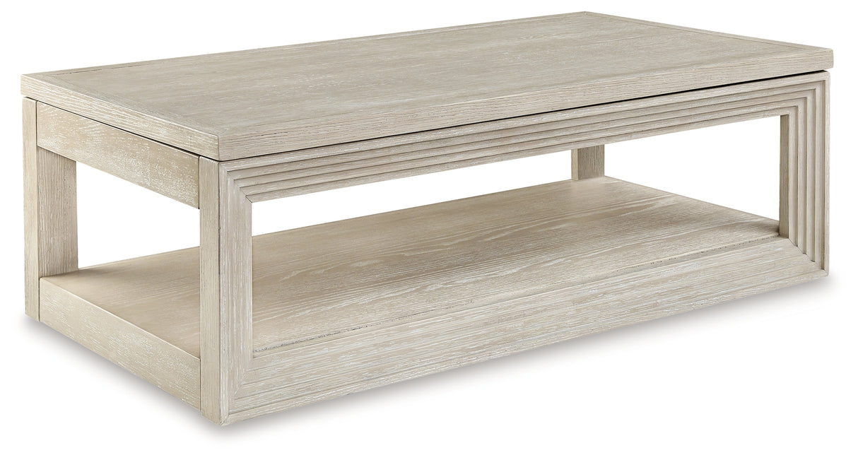 Marxhart Coffee Table with 2 End Tables in Bisque from Ashley - Luna Furniture