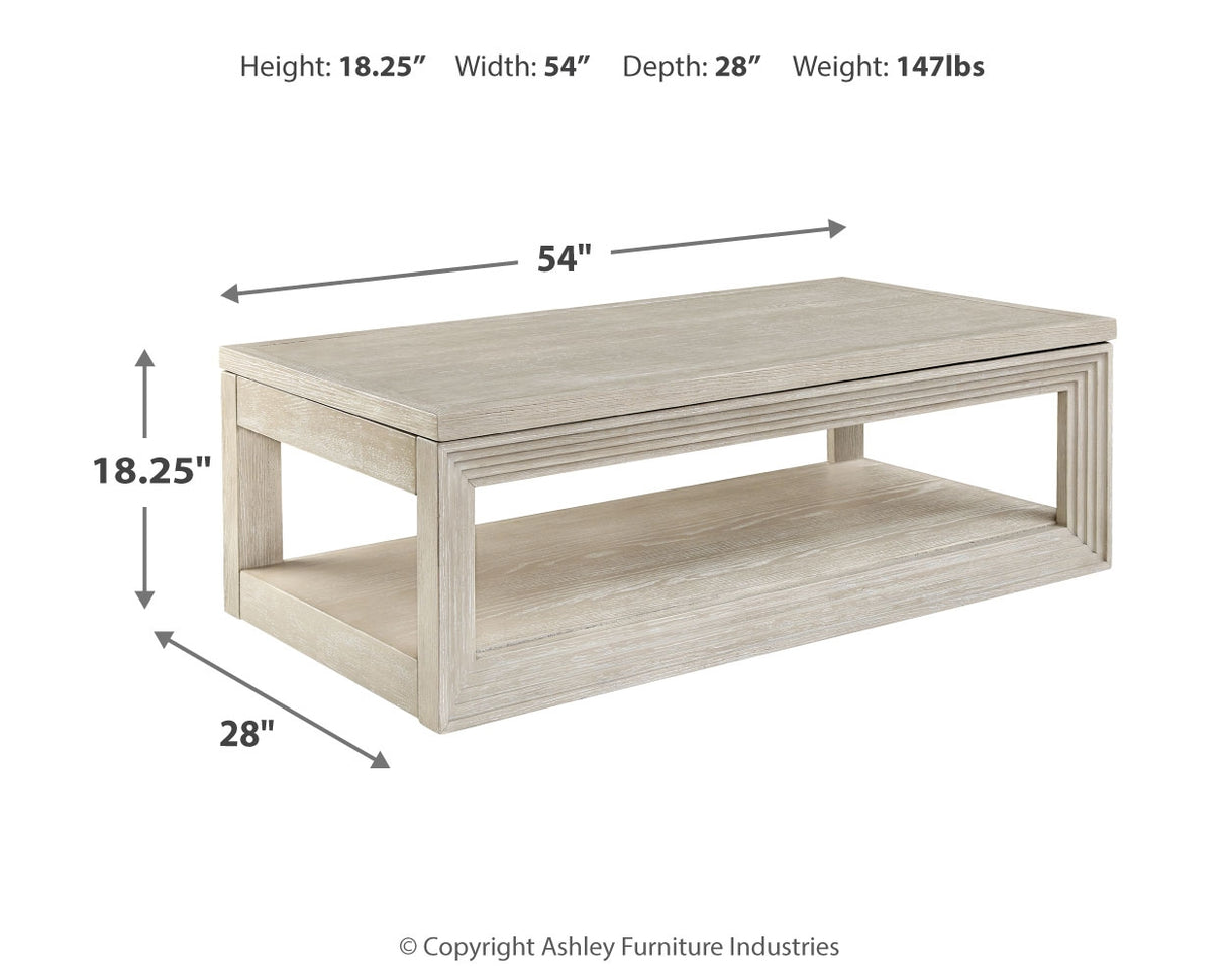 Marxhart Coffee Table with 2 End Tables in Bisque from Ashley - Luna Furniture