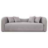 Mason Mid Century Modern Luxury Tight Back Curvy Grey Boucle Couch - SOF03001803