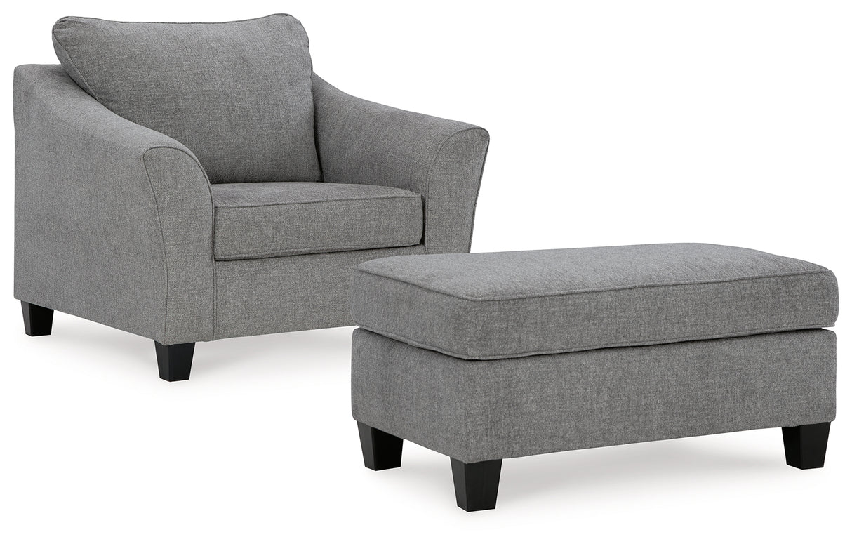 Mathonia Chair and Ottoman in Smoke - PKG015447