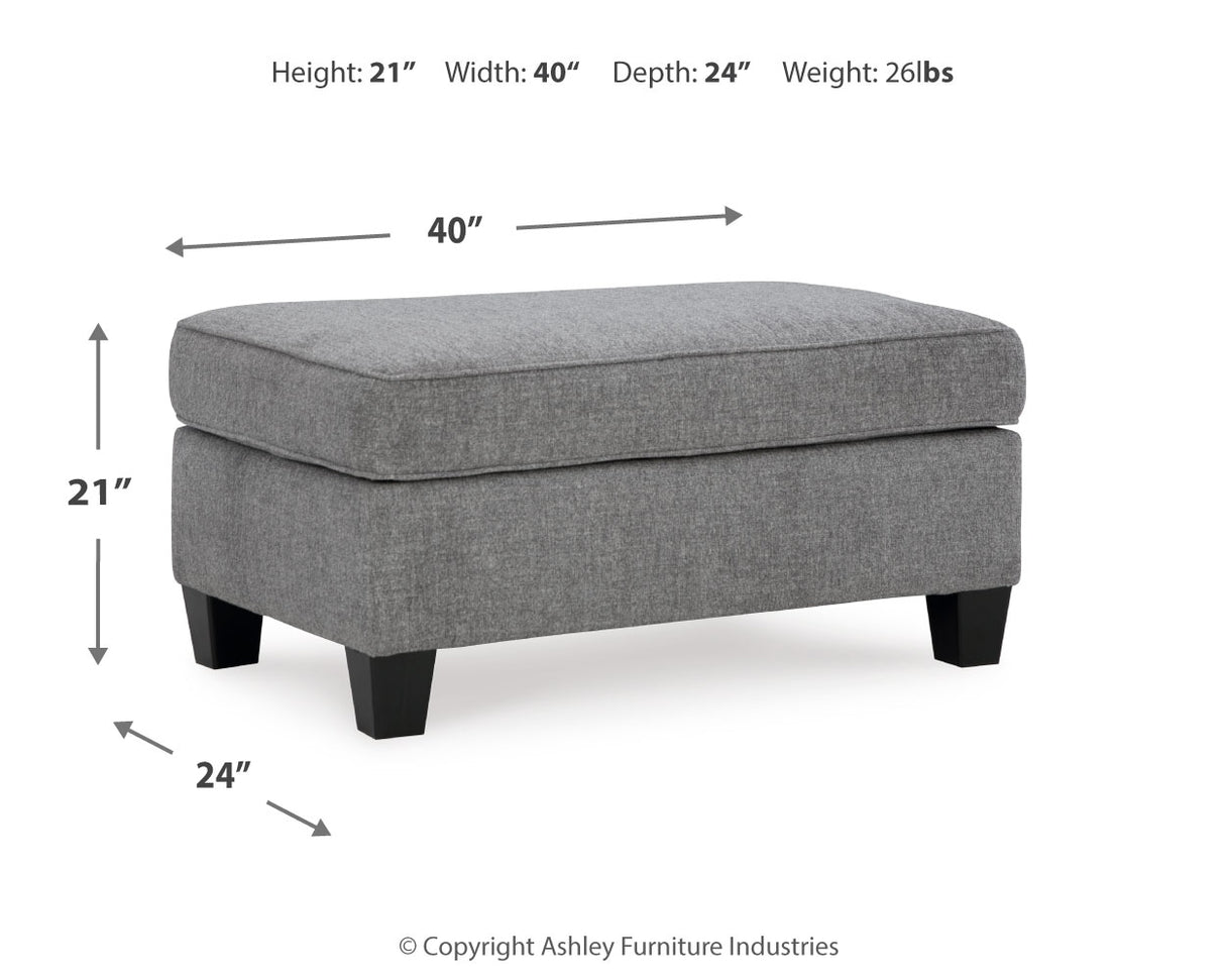 Mathonia Chair and Ottoman in Smoke - PKG015447