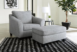 Mathonia Chair and Ottoman in Smoke - PKG015447