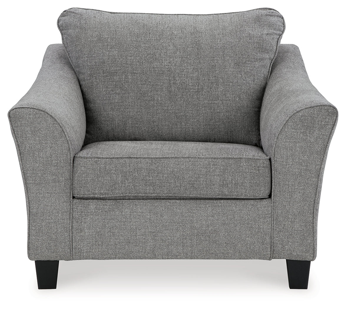 Mathonia Chair and Ottoman in Smoke - PKG015447