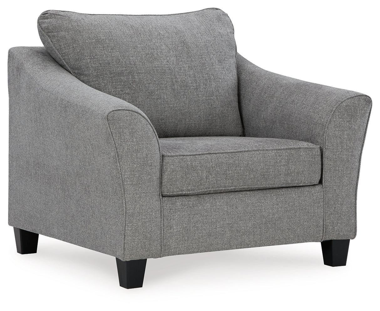 Mathonia Chair and Ottoman in Smoke - PKG015447