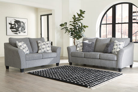 Mathonia Sofa and Loveseat in Smoke - PKG015448