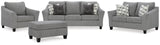 Mathonia Sofa, Loveseat, Chair and Ottoman in Smoke - PKG015449